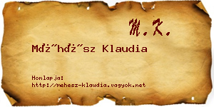 Méhész Klaudia névjegykártya