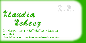 klaudia mehesz business card